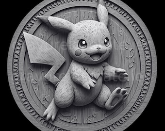 Archivo de ilusión 3D, pokemo para grabar en pizarra de madera, listo para usar