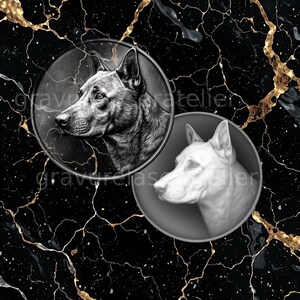 Fichier carte de profondeur chien , gravure laser relief, échelle de gris , png , jpg, lightburn,illusion 3D , jarvis, gravure sur bois