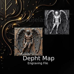 Plik iluzji 3D, plik upadłego anioła, skala szarości, jarvis, lightburn, xtool, drzeworyt, mapa głębi