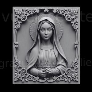 Arquivo de gravação a laser da Virgem Maria, arquivo de gravação a laser de ilusão religiosa 3D, gravação com efeito de profundidade, gravação a laser de diodo CO2