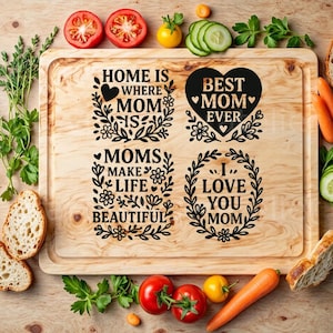 Mother's Day laser engraving file set svg, ready-to-use engraving lightburn xtool glowforge, mom gift