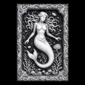 Fichier sirène gravure laser , image pour une gravure en relief