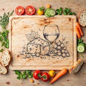 File svg per tagliere, pronto all'uso, lightburn, file svg per antipasti con incisione laser