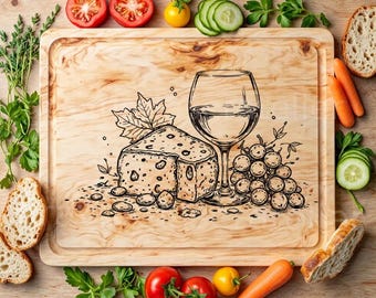 SVG cutting board file, ready to use lightburn, svg laser engraving appetizer file