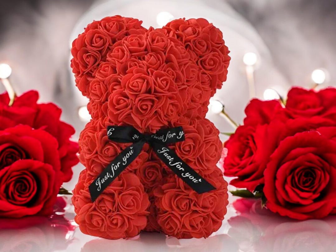 Artificial Flowers Rose Flower Bear Eternal Rose Teddy Bear