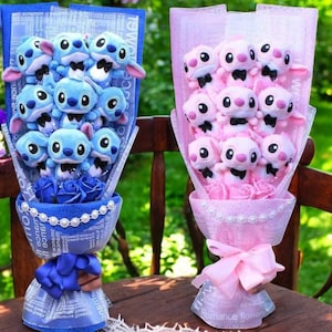 Disney Stitch Plush Bouquet – Cartoon bloemengeschenkdoos voor kinderen, verjaardag en Valentijnsdag