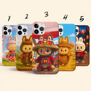 LABUBU NATION LOVE, Phone Cases Pop Mart Custom Name, iPhone 16 15 14 13 12 Pro Max 8 Plus X, Samsung Galaxy S25 S24 S23 S22 Ultra, Pixel 8