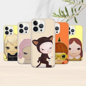 YOSHITOMO NARA ART Handyhülle, Aesthetic Cover iPhone 16 15 14 13 12 11 Pro Max 8 Plus X, Samsung Galaxy S24 S23 S22 S20 Ultra, Pixel 8
