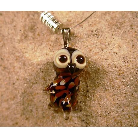 Glass Figurine, Glass Animal – Pendant – Owl – No. 038