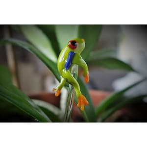 Figurina di vetro, animale di vetro – miniatura – raganella – decorazione su bacchetta di vetro – n. 009