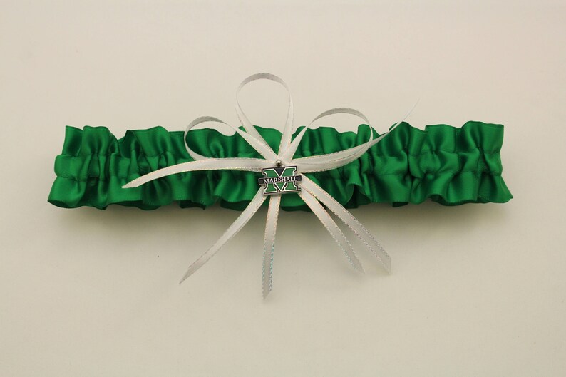 Marshall University Themed Satin Wedding Garter Set Your Choice Single or Set Bridal Garter Prom Garter