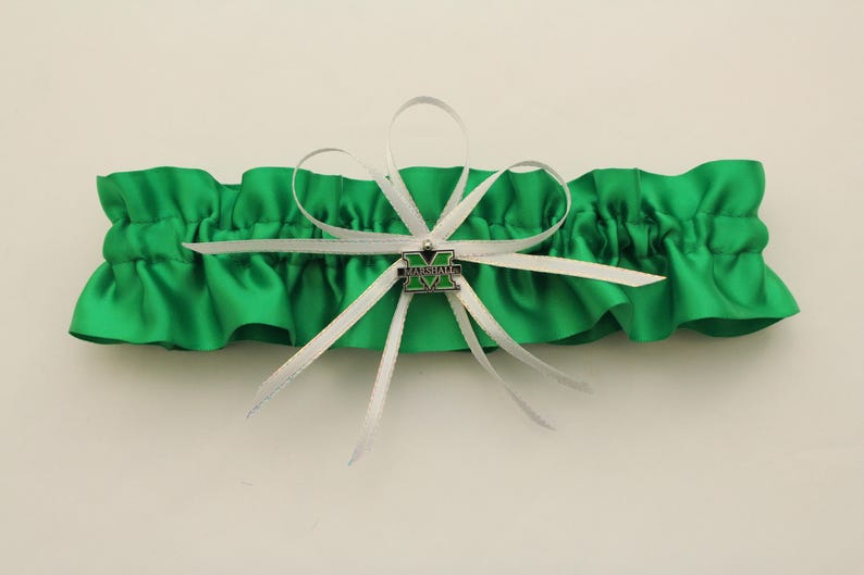 Marshall University Themed Satin Wedding Garter Set Your Choice Single or Set Bridal Garter Prom Garter