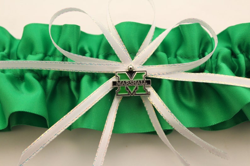 Marshall University Themed Satin Wedding Garter Set Your Choice Single or Set Bridal Garter Prom Garter