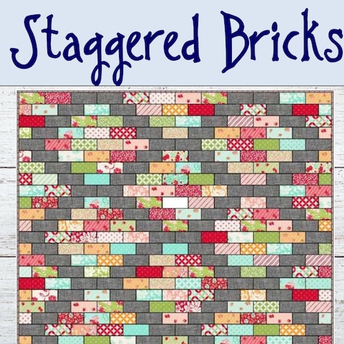 PDF PATTERN Staggered Bricks Quilt..4 Design Variations Etsy