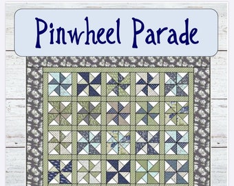 PDF quilt pattern -- Pinwheel Parade-- multiple size options -- instant download