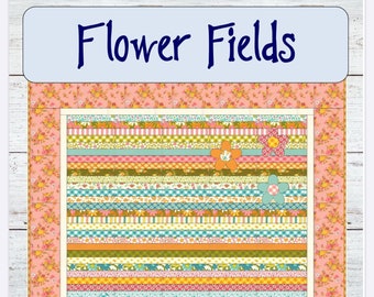 PDF Pattern Flower Fields Baby Quilt ...easy, uses honey bun -- PDF version