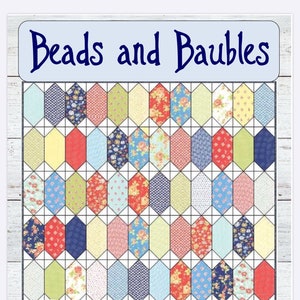 Beads and Baubles Quilt pattern PDF layer cake and fat quarter friendly 6 size options image 1