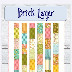 PATTERN Brick Layer Lap Quilt ...easy, uses fat quarters or layer cake multiple size options PDF version image 1