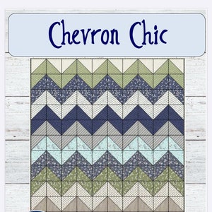 PDF quilt pattern -- Chevron Chic-- three design variations in ONE pattern-- multiple size options