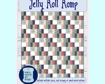 Jelly Roll Romp Quilt Pattern: Beginner Friendly (PDF Pattern)