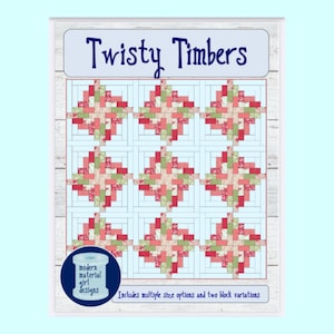 PDF pattern - Twisty Timbers quilt - 2 block variations - 5 sizes included — scrap and precut friendly