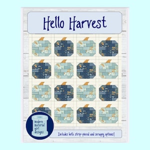 PDF Pattern - Hello Ernte Quilt - 7 Größen inbegriffen — enthält eine Anleitung für Streifen- oder Srappy-Piecing