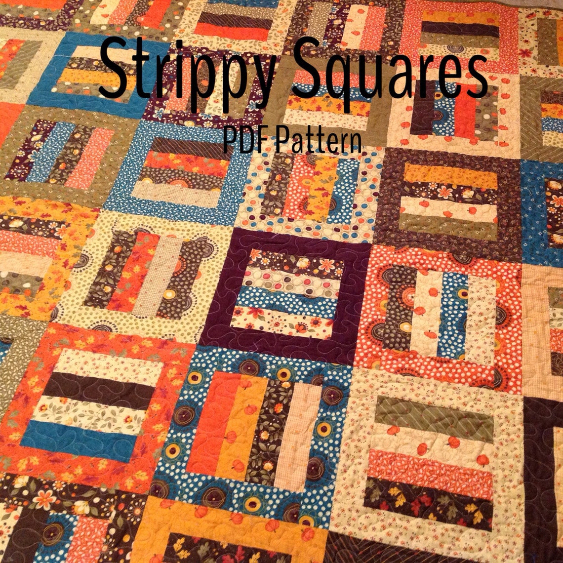 PDF quilt pattern Strippy Squares multiple size options - Etsy.de