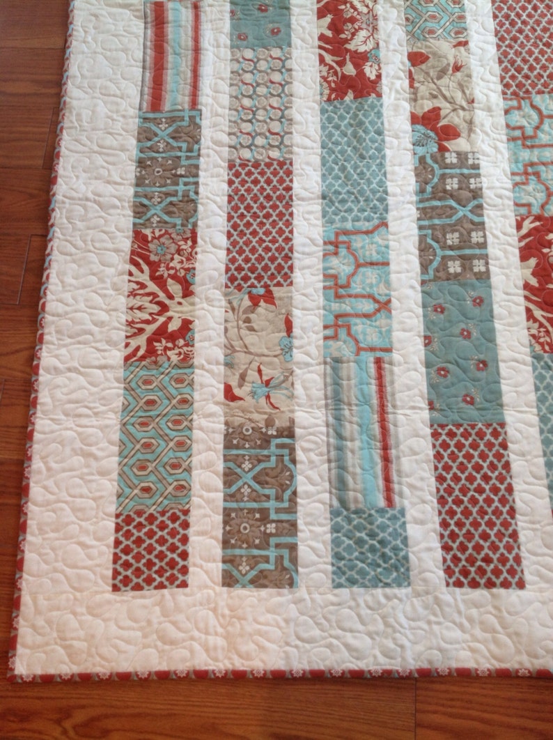 Joel Dewberry Lap or Baby Quilt Deer Valley blue aqua Etsy
