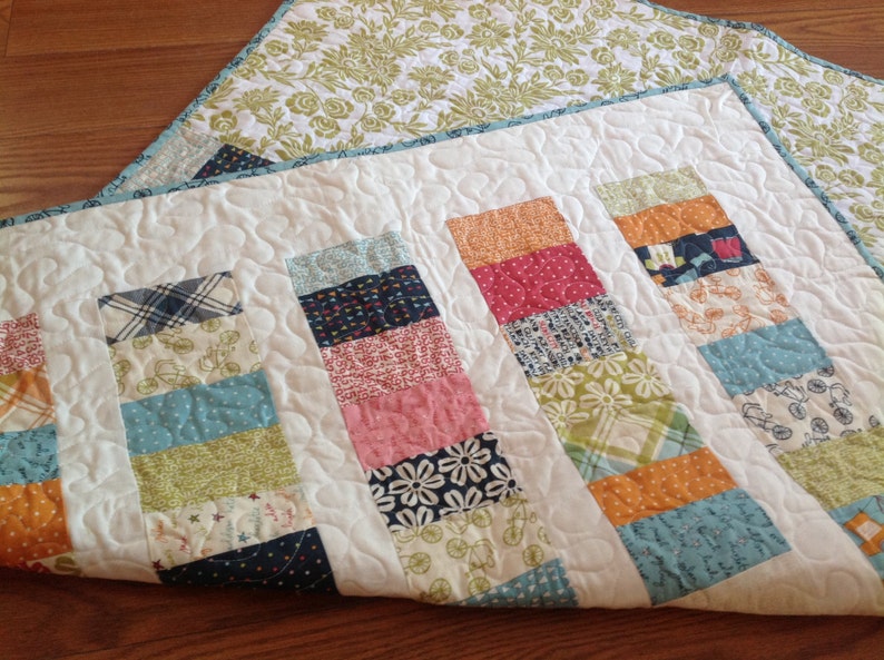 orange nautical Lucy/'s Crab Shack Coins Baby Crib quilt navy blue pink aqua white green