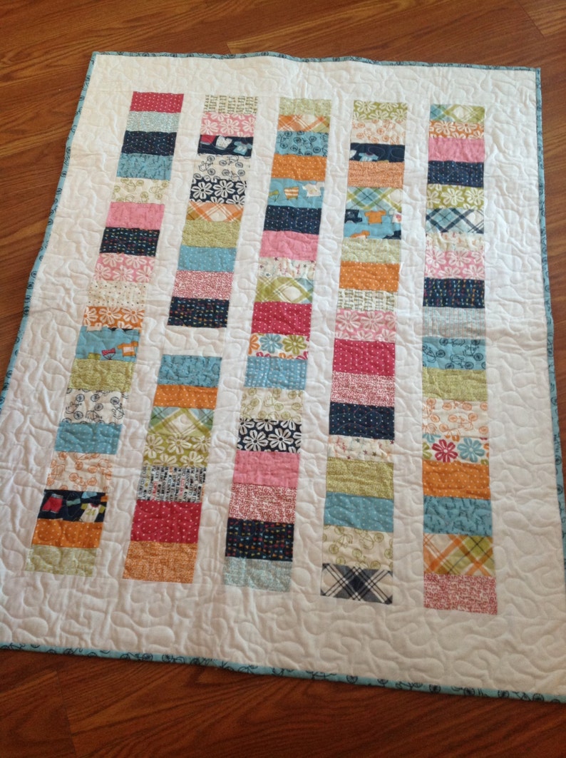 orange nautical Lucy/'s Crab Shack Coins Baby Crib quilt navy blue pink aqua white green
