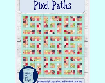 Pixel Paths Quilt Pattern: Scrap-Busting Design (PDF Pattern)