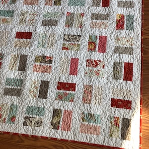 Martinique Lap or Crib Quilt -- pink, blue, red, cream