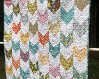 Baby Lap quilt Kate Spain fabrics modern Central Park purple orange aqua green blue yellow brown tan