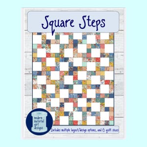 Square Steps Quilt Pattern: 2 Designs, 6 Sizes (PDF Pattern)