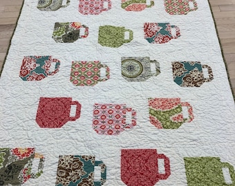 Quilt baby girl crib lap pink green floral -- Sandi Henderson — mug, tea cup, mod mugs