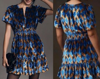 Anthropologie Somerset Mini Dress Velvet Edition