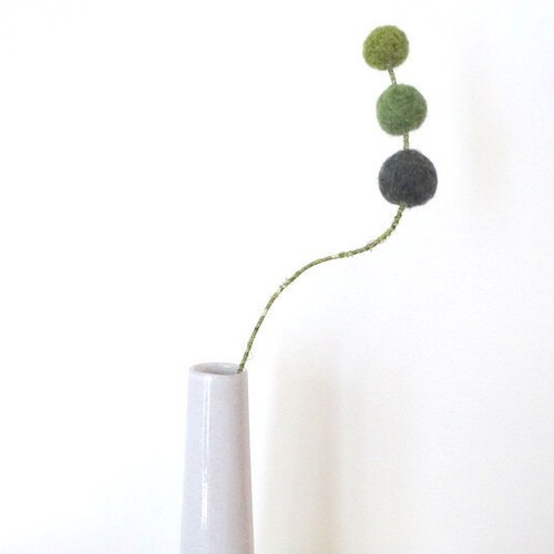 Dark Blue Pom Pom Flowers. Felt Flower Centerpiece. Wool Poms. Etsy