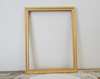 Marco vintage de madera dorada dorada de 6 x 8 - abierto, sin marco de paisaje de retrato de vidrio - minimalista simple