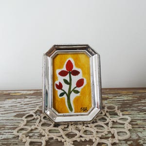 2 x 3 Silver-Tone Metal Small Picture Frame - Chrome Mirror Finish Octagon Frame - 80s Style Wallet Size Frame