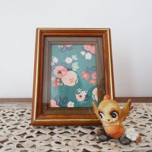 Vintage Teak Wood Frame - Rectangular, MCM Frame - 3 x 4 1/2 , 4 1/2 x 5 1/2 Portrait Frame - Simple Minimalist - Gallery Wall Frame