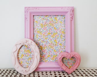 Rose Theme Picture Frame Set: Pastel Pink Ornate Frames