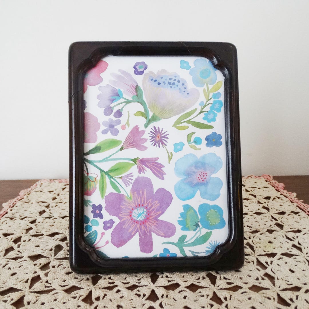 Vintage Dark Teak Wood Frame - Rectangular MCM Frame - 5 X 7 Espresso ...