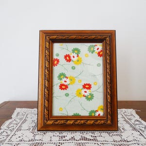 5 x 7 Vintage Wood Frame with Carved Design - Rectangular MCM Frame - Portrait Landscape Gallery Wall Frame