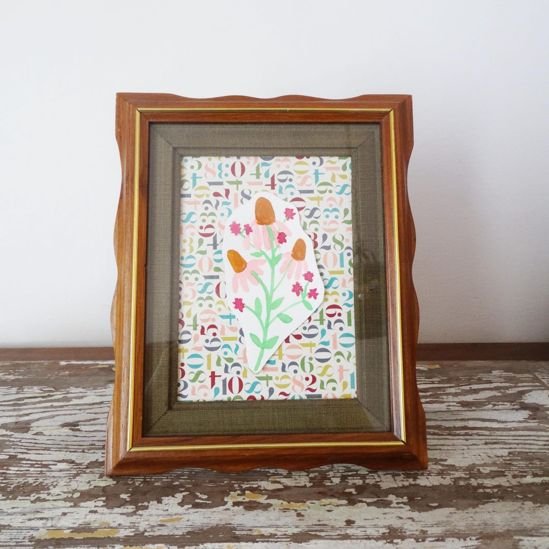 Vintage Curvy Teak Wood Frame - Rectangular, MCM Frame - 6 X 8, 5 X 7 ...