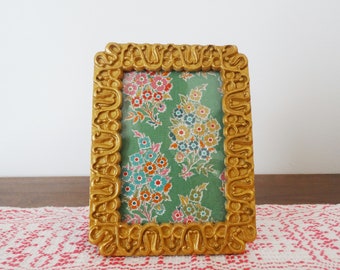 3 1/2 x 5 Ornate Painted Gold Picture Frame - Baroque Frame -  - Scrollwork Table Top Display - Rococo