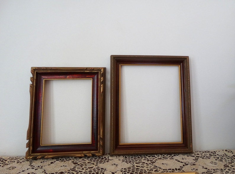 Vintage Wood Picture Frames Set Gallery Wall Instant Etsy