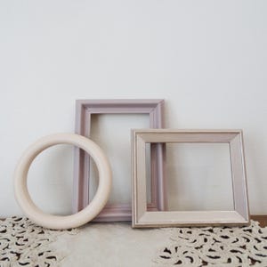 Painted Wood Frames Set - Cream, Purple, Gold - Gallery Wall Frame Collection
