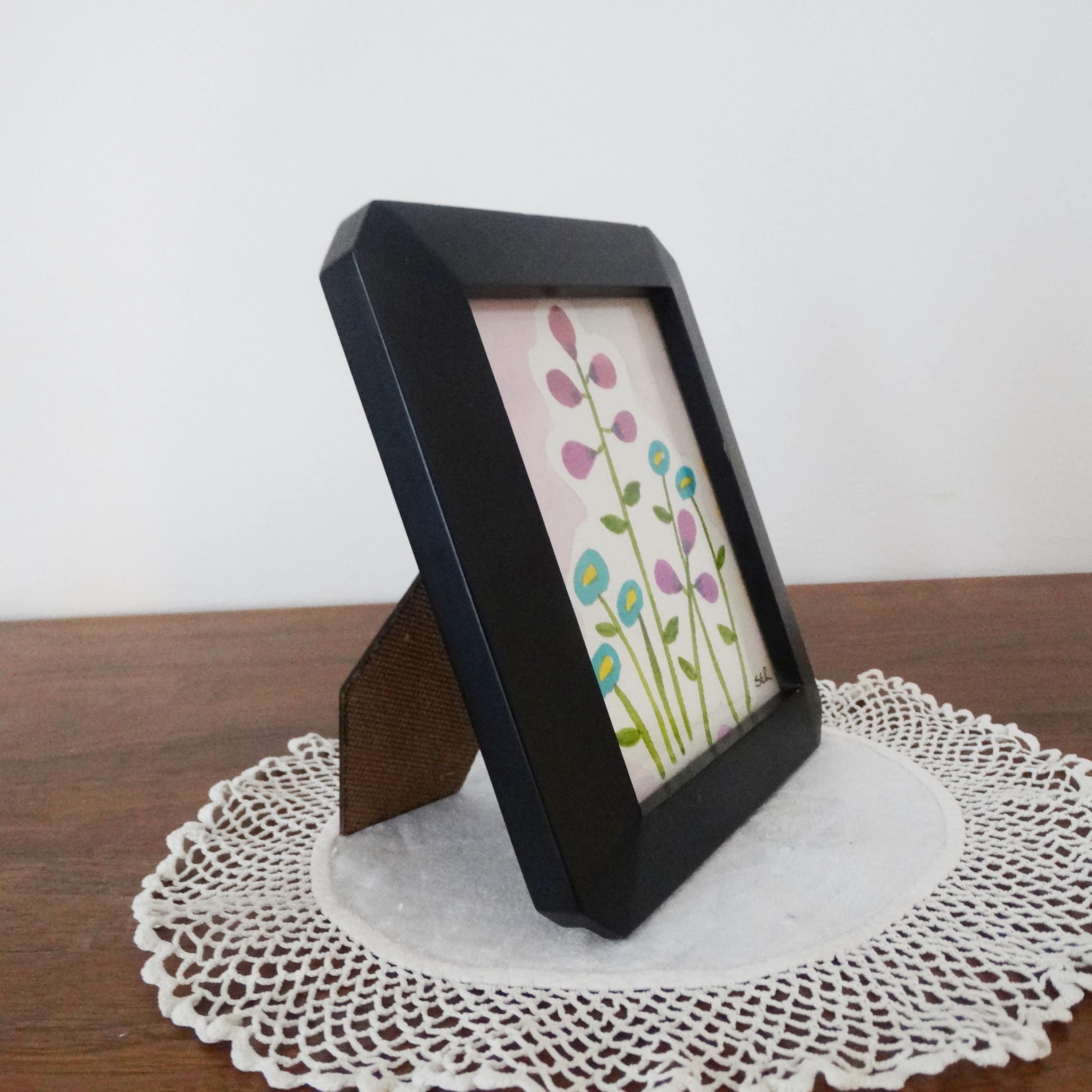4 X 5 Octagon Black Teak Wood Frame - Rectangular MCM Frame - Simple ...