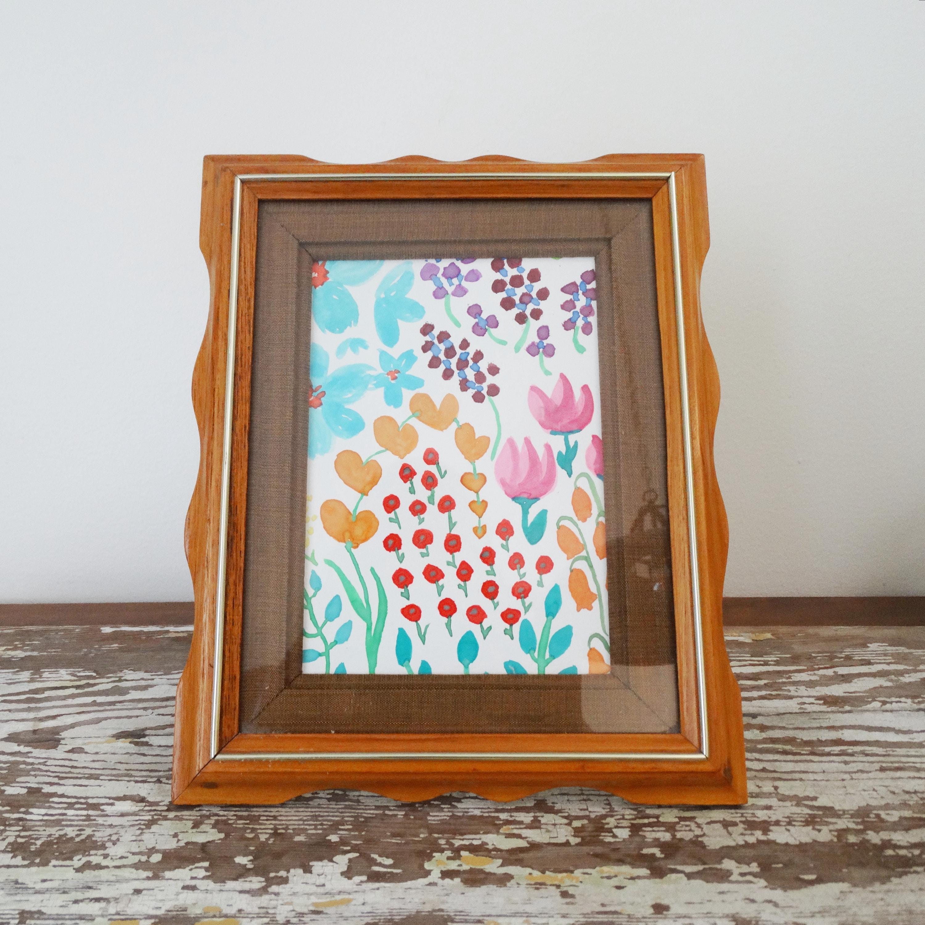 Vintage Curvy Teak Wood Frame - Rectangular, MCM Frame - 6 X 8, 5