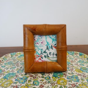Vintage Bamboo Wood Picture Frame: Handcrafted Small Portrait Frame